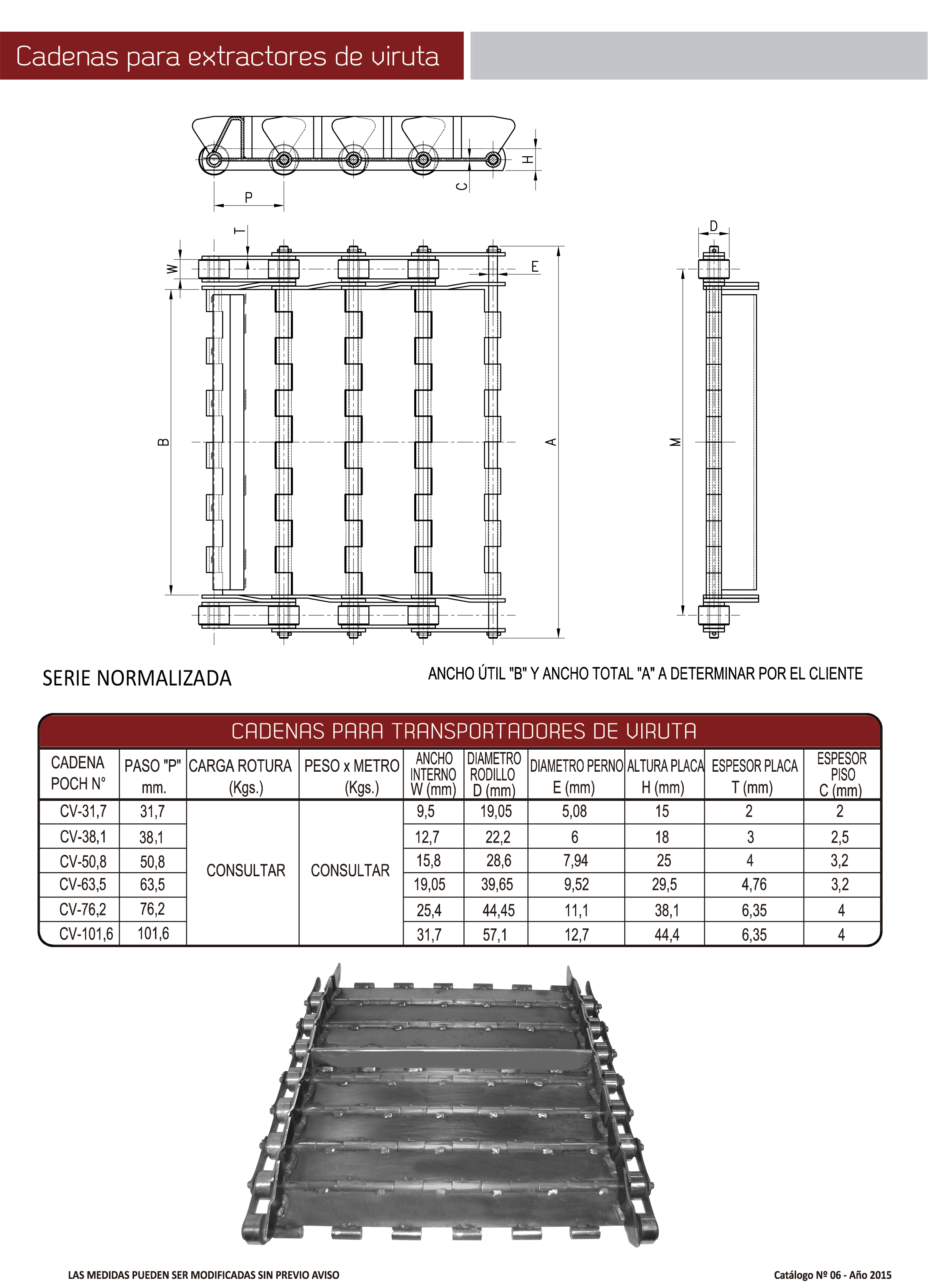 Cadena para equipos aéreos-subterráneos